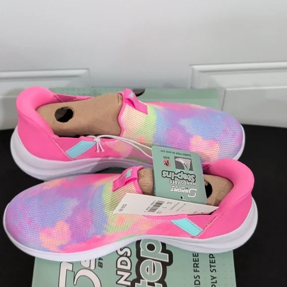 Girls Sketchers Shoes Sizes 2 & 3 Multicolor Step-In Sneakers NWT - Picture 3 of 7